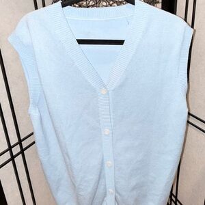 Light Blue Sleeveless Cardigan